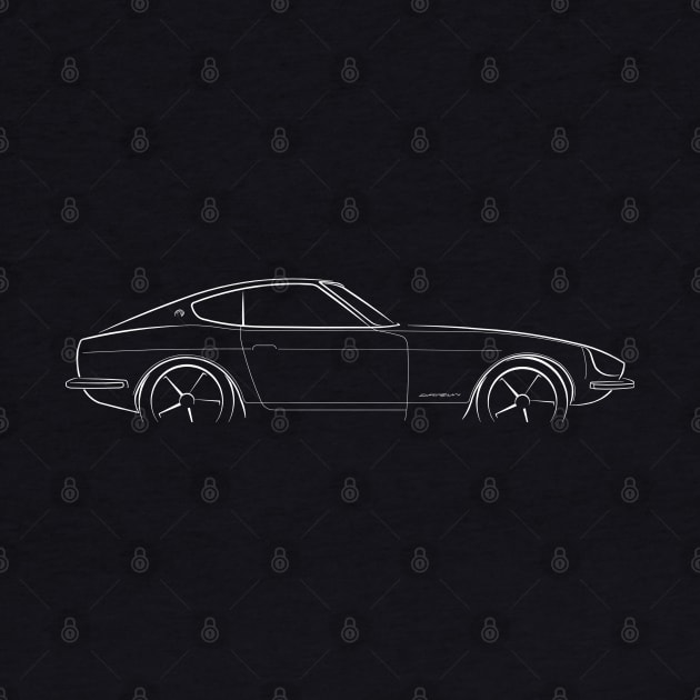 1973 Datsun 240Z - profile stencil, white by mal_photography